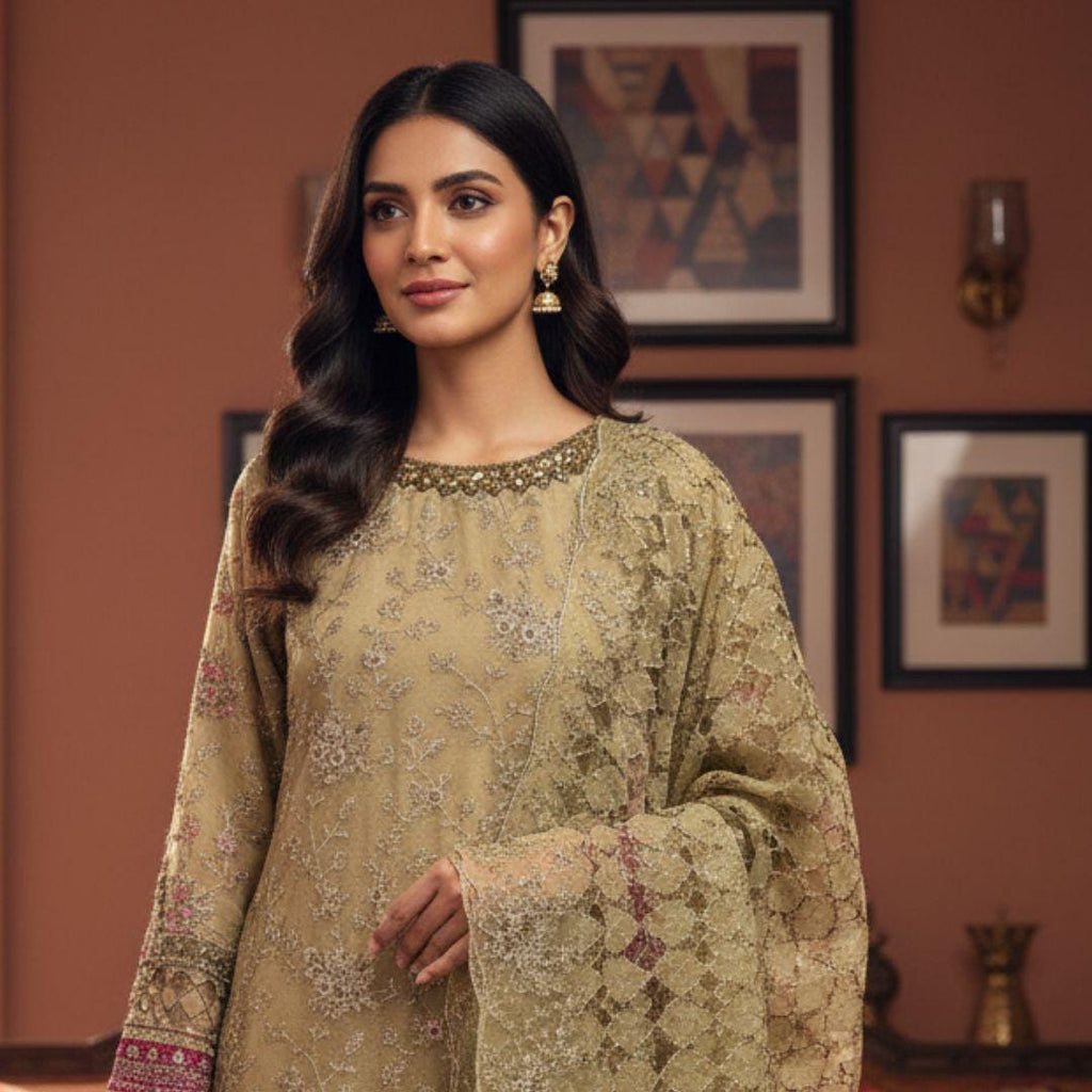 Embroidered Pakistani 3 Piece Suit for Women – Luxury Formal Salwar Kameez with Dupatta – Eid Outfit, Wedding Guest Dress