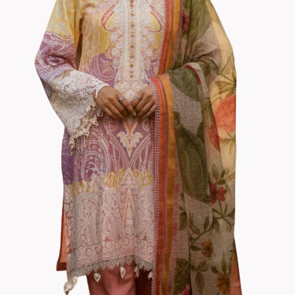Pastel Printed Pakistani 3 Piece Suit for Women – Floral Salwar Kameez with Dupatta – Eid Outfit, Indian Ethnic Wear