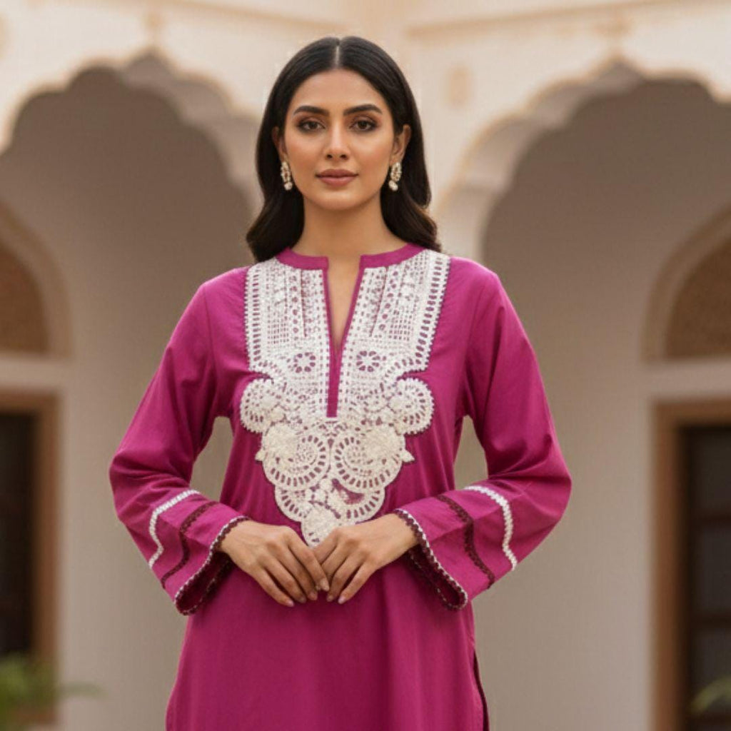 Brand New Pink 2 Piece Suit | Embroidered Shirt | Ready to Wear Pakistani Salwar Kameez for Women