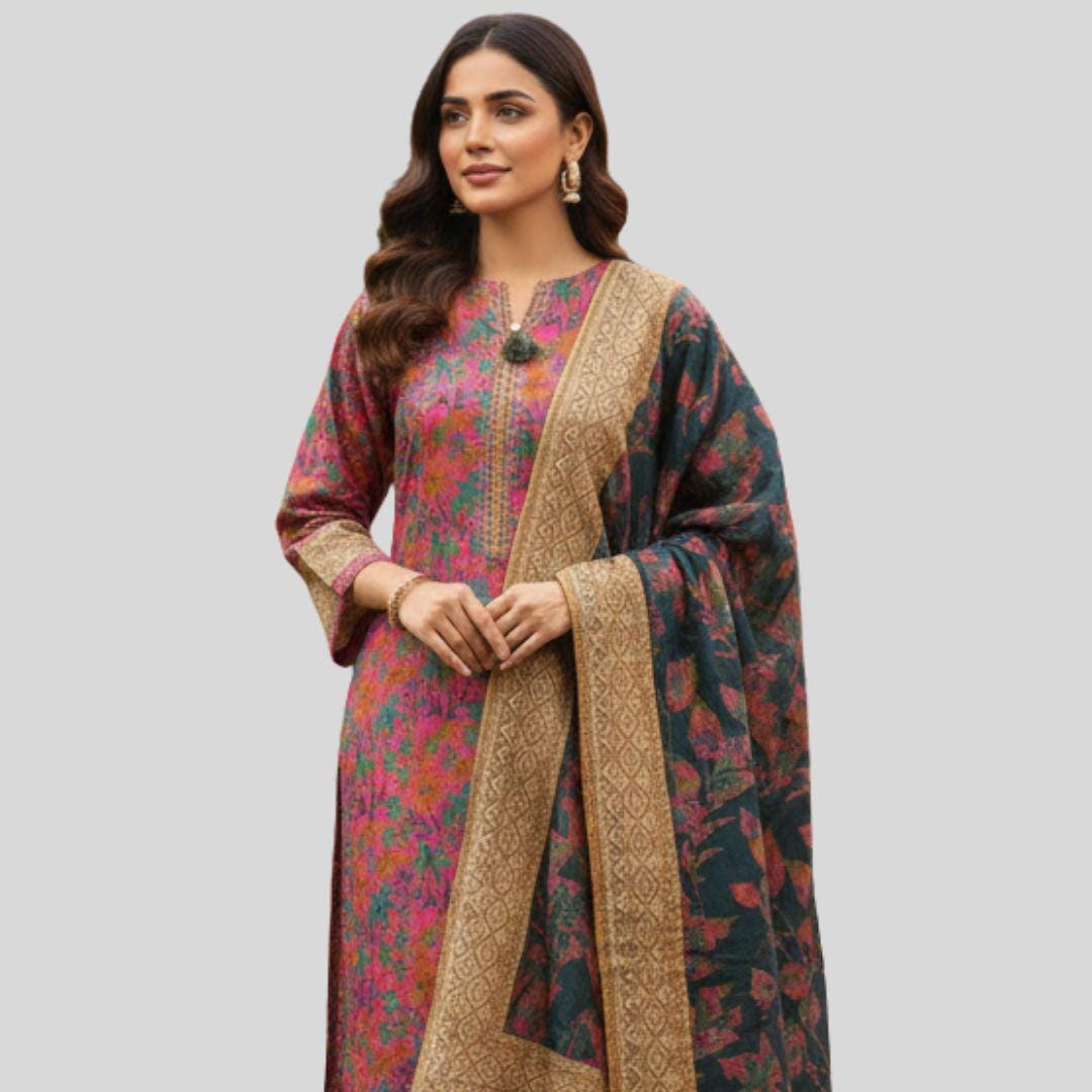 Brand New 3 Piece Suit Pink | Embroidered Shirt | Ready to Wear Pakistani Salwar Kameez for Women