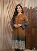 Brown Ombre Pakistani 3 Piece Suit for Women | Embroidered Kurta with Dupatta & Trousers | South Asian Formal Wear Canada