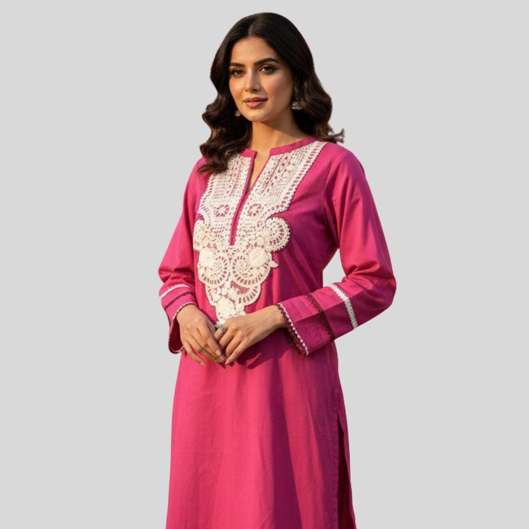 Brand New Pink 2 Piece Suit | Embroidered Shirt | Ready to Wear Pakistani Salwar Kameez for Women