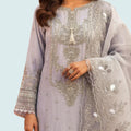 Pakistani Chiffon 3 Piece Suit | Embroidered Shirt with Organza Dupatta | Ready to Wear Salwar Kameez for Women