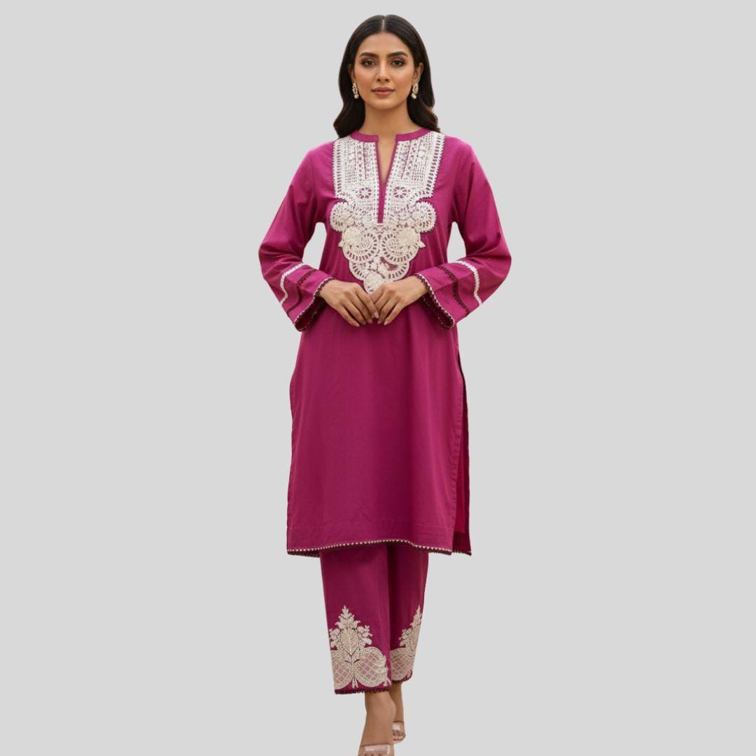 Brand New Pink 2 Piece Suit | Embroidered Shirt | Ready to Wear Pakistani Salwar Kameez for Women