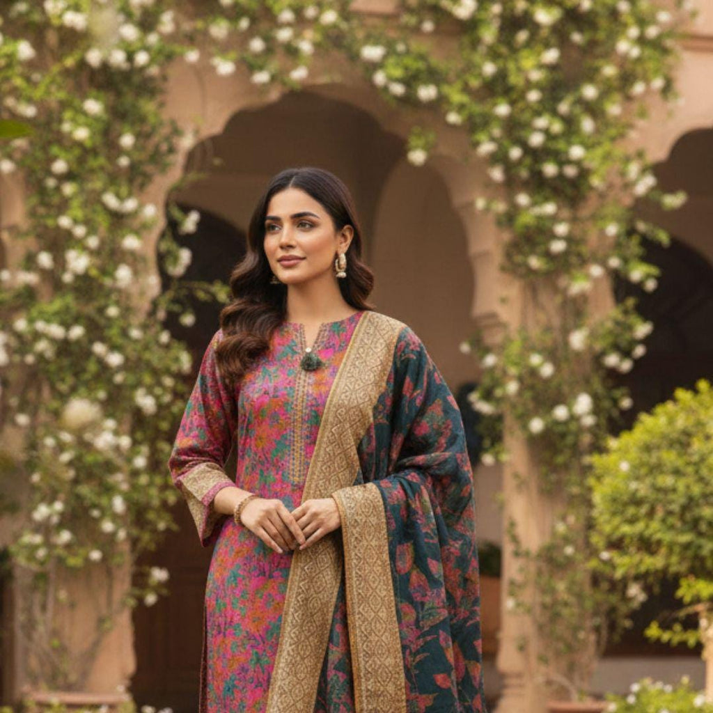 Brand New 3 Piece Suit Pink | Embroidered Shirt | Ready to Wear Pakistani Salwar Kameez for Women